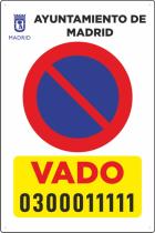 Pampanas 22-L834 - Distribuidor oficial placas de vado del ayuntamiento madrid