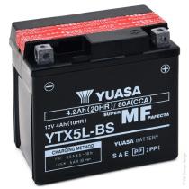 Yuasa YTX5LBS - Batería moto YTX5L-BS 4 Ah Yuasa Maintenance Free