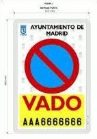 Placas de vado del Ayuntamiento de Madrid